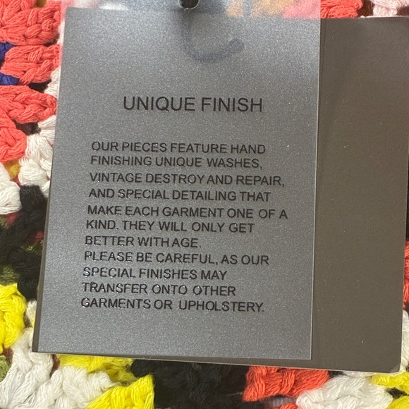 LE LIS Crochet Granny Square Crop Tank Top Boho Festival Patchwork Cottage Large - Picture 4 of 8